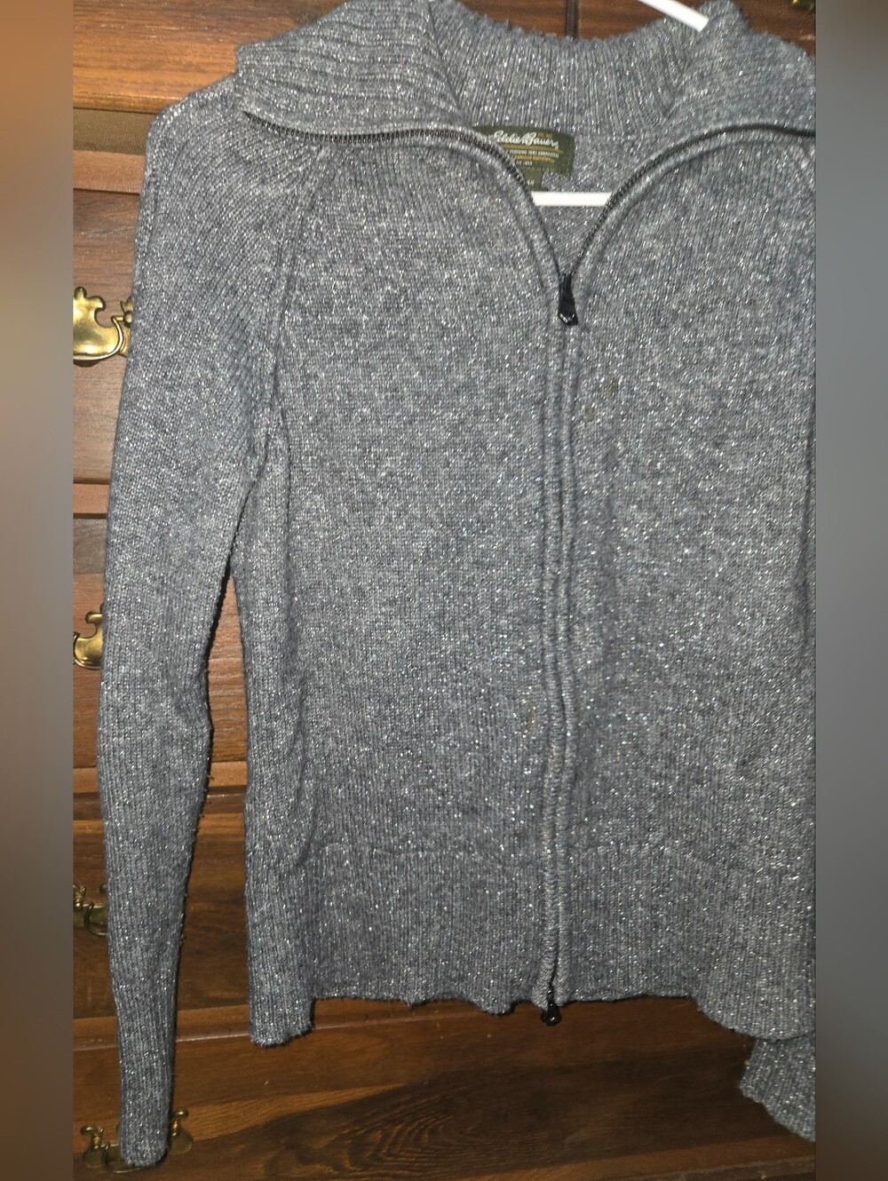 Eddie Bauer Gray Zip-Up Knit Jacket - Picture 2 of 12